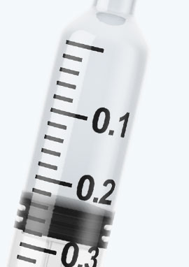 Lab Supplies 1 mL Measuring tool close-up with measurement markings